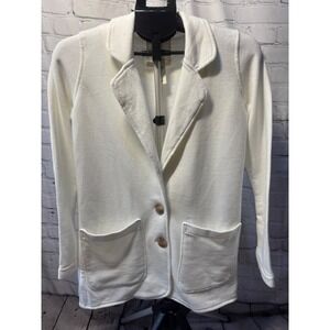 NWT Aerie Boyfriend Ladies Cotton White Ivory Blazer Suit Jacket XXS Casual